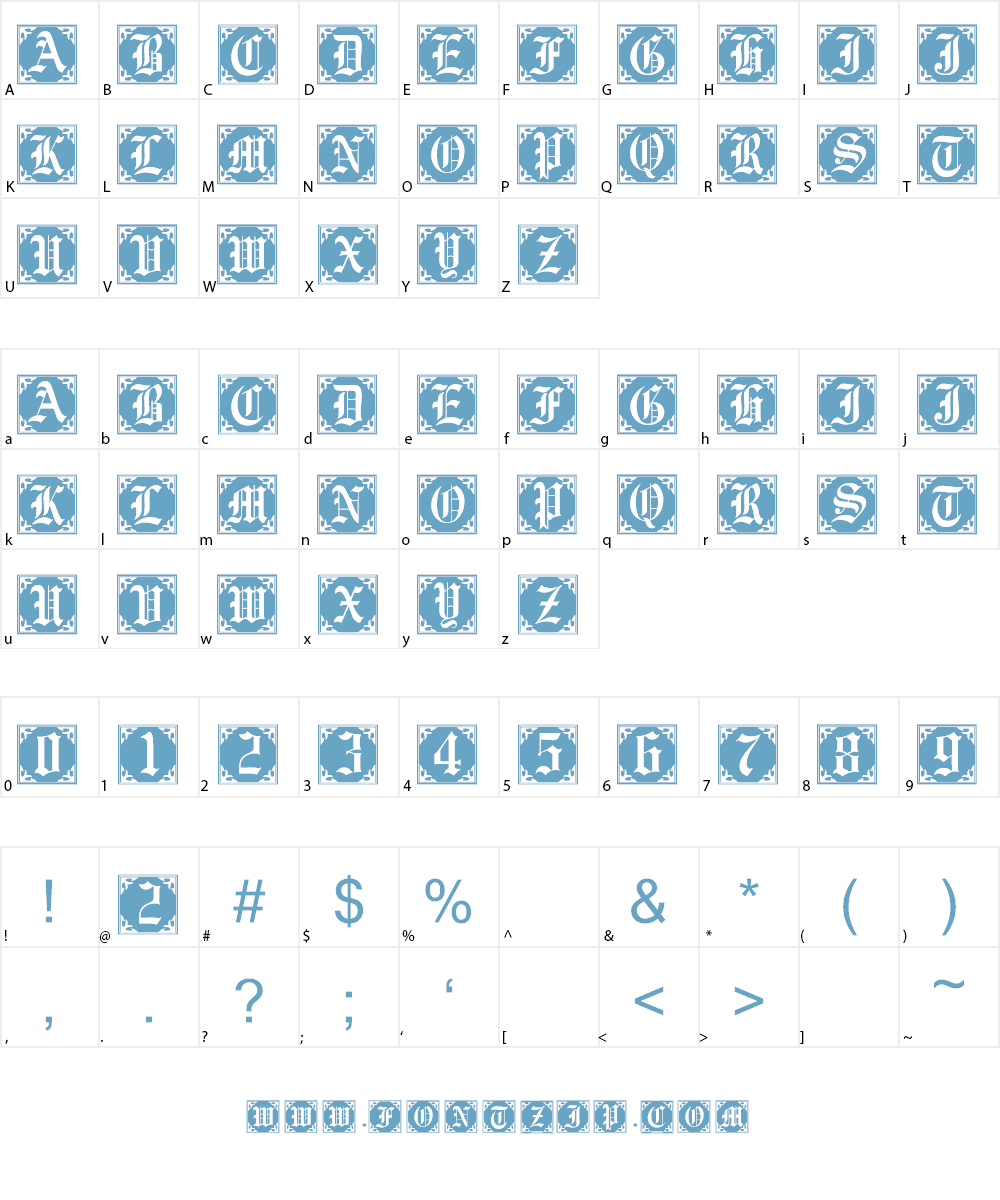 101! Antique Alpha Font Character